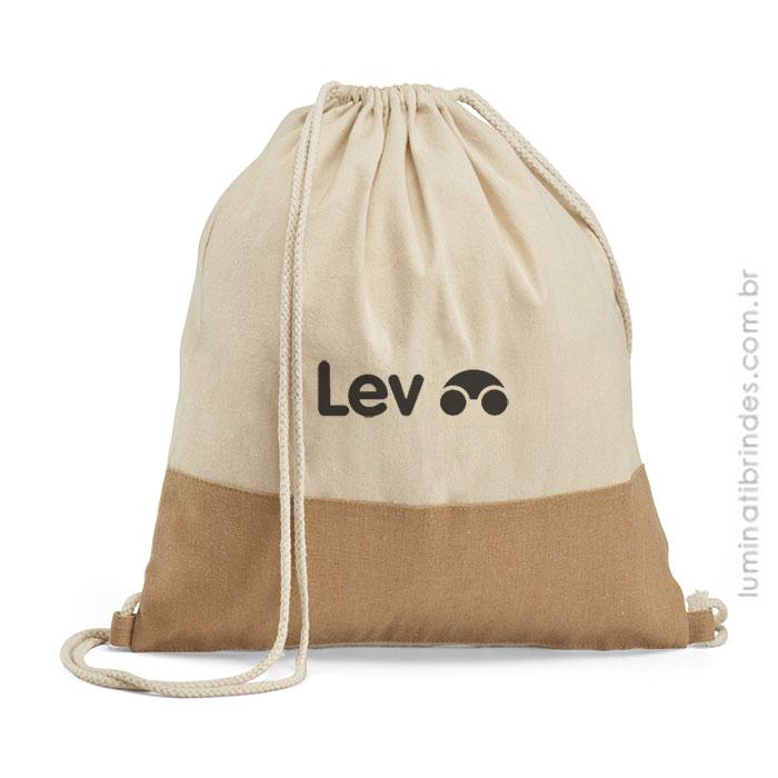 Mochila Naturale Algodão e Juta